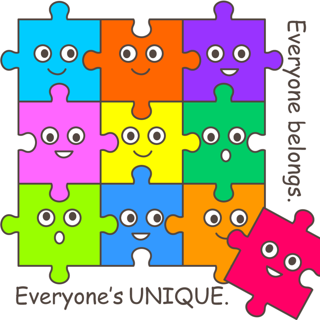 Everyone’s unique. Everyone belongs.十人十色イメージイラスト